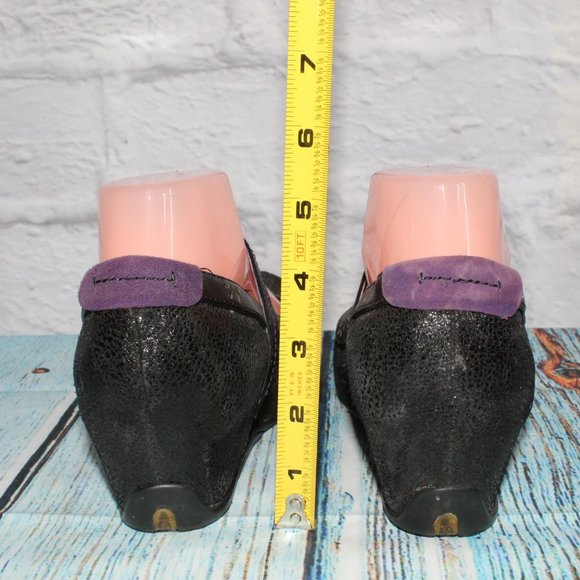 Jambu Muse Black Leather Mary Jane Style Wedge Shoes Size 7 M - Picture 8 of 9